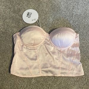 BRAND NEW baby pink corset crop top